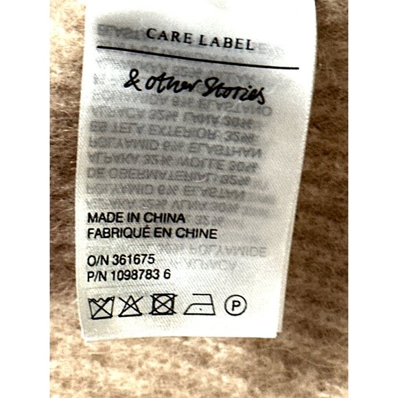 & Other Stories Beige Size Small Ribbed Alpaca Blend Crop Top Turtleneck Sweater - Picture 6 of 10